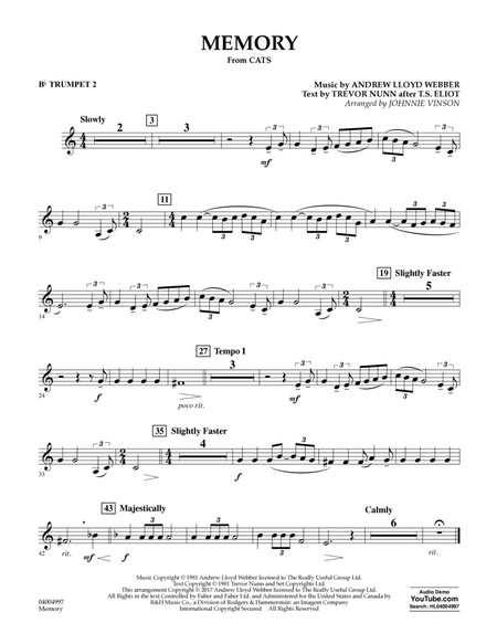 Memory (from Cats) (arr. Johnnie Vinson) - Bb Trumpet 2