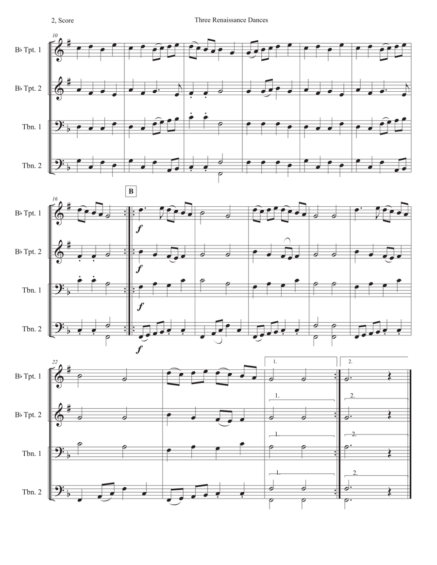 Three Renaissance Dances Brass Ensemble scores gallery preview page 6