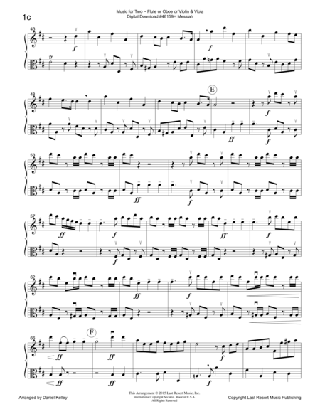 Handel's Messiah - Duet - for Flute or Oboe or Violin & Viola - Music for Two