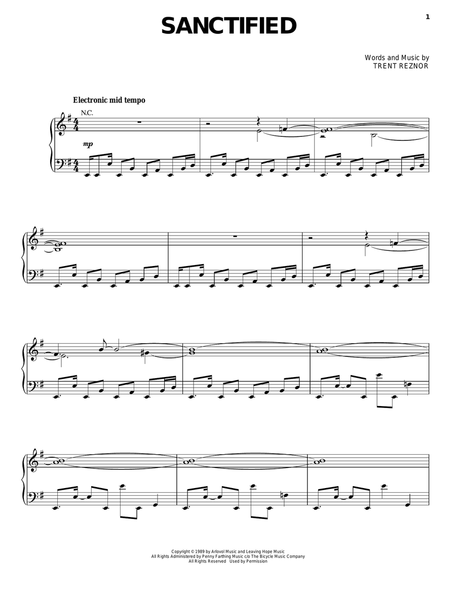 Sanctified Piano, Vocal, Guitar scores gallery preview page 1