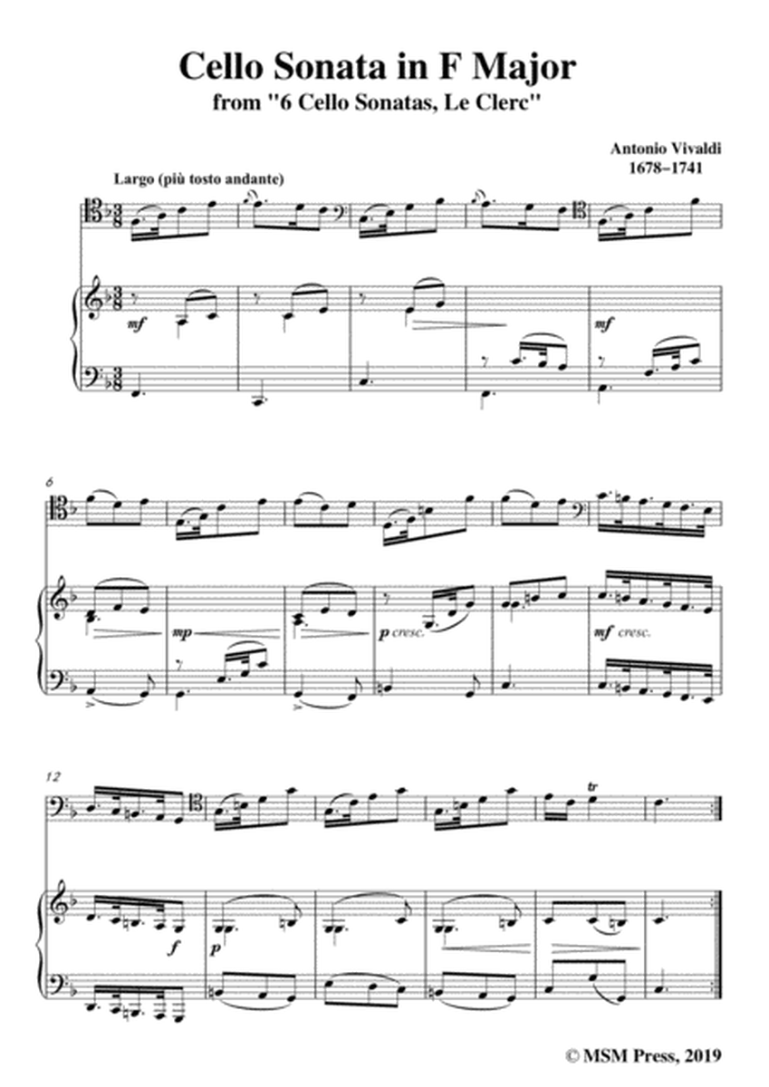 Vivaldi-Cello Sonata in F Major,Op.14 RV 41,from '6 Cello Sonatas,Le Clerc' image number null