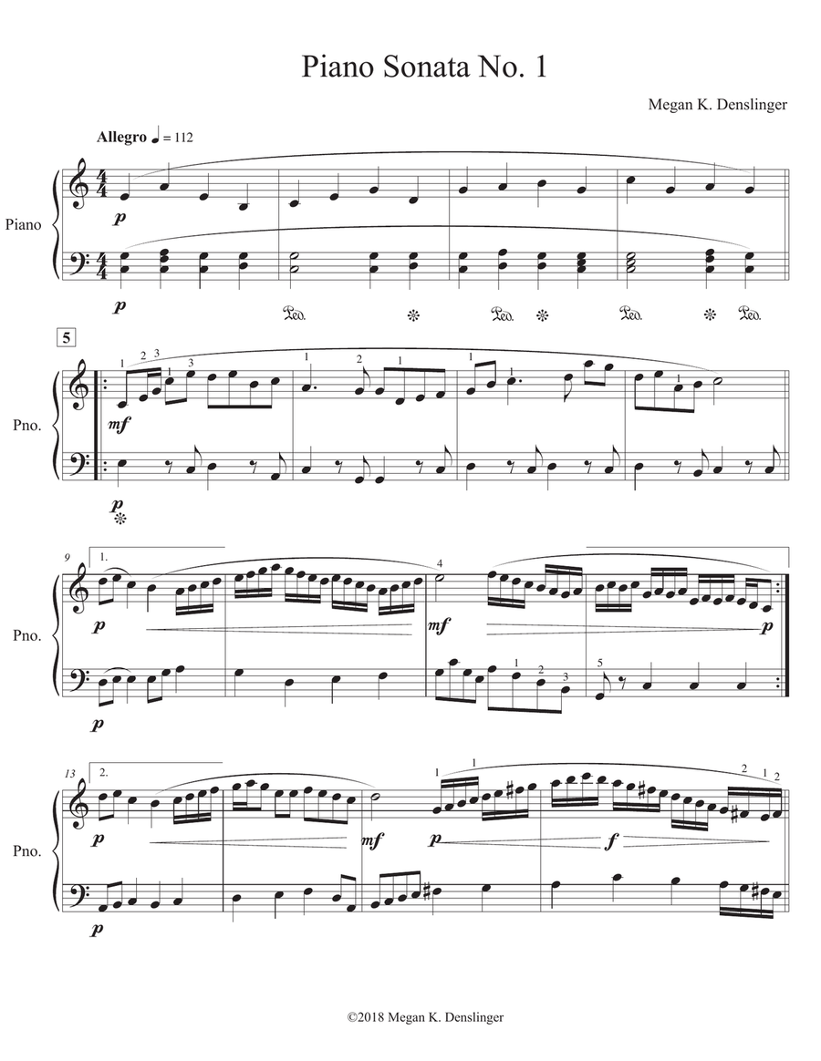 Piano Sonata No. 1 Piano Solo scores gallery preview page 1