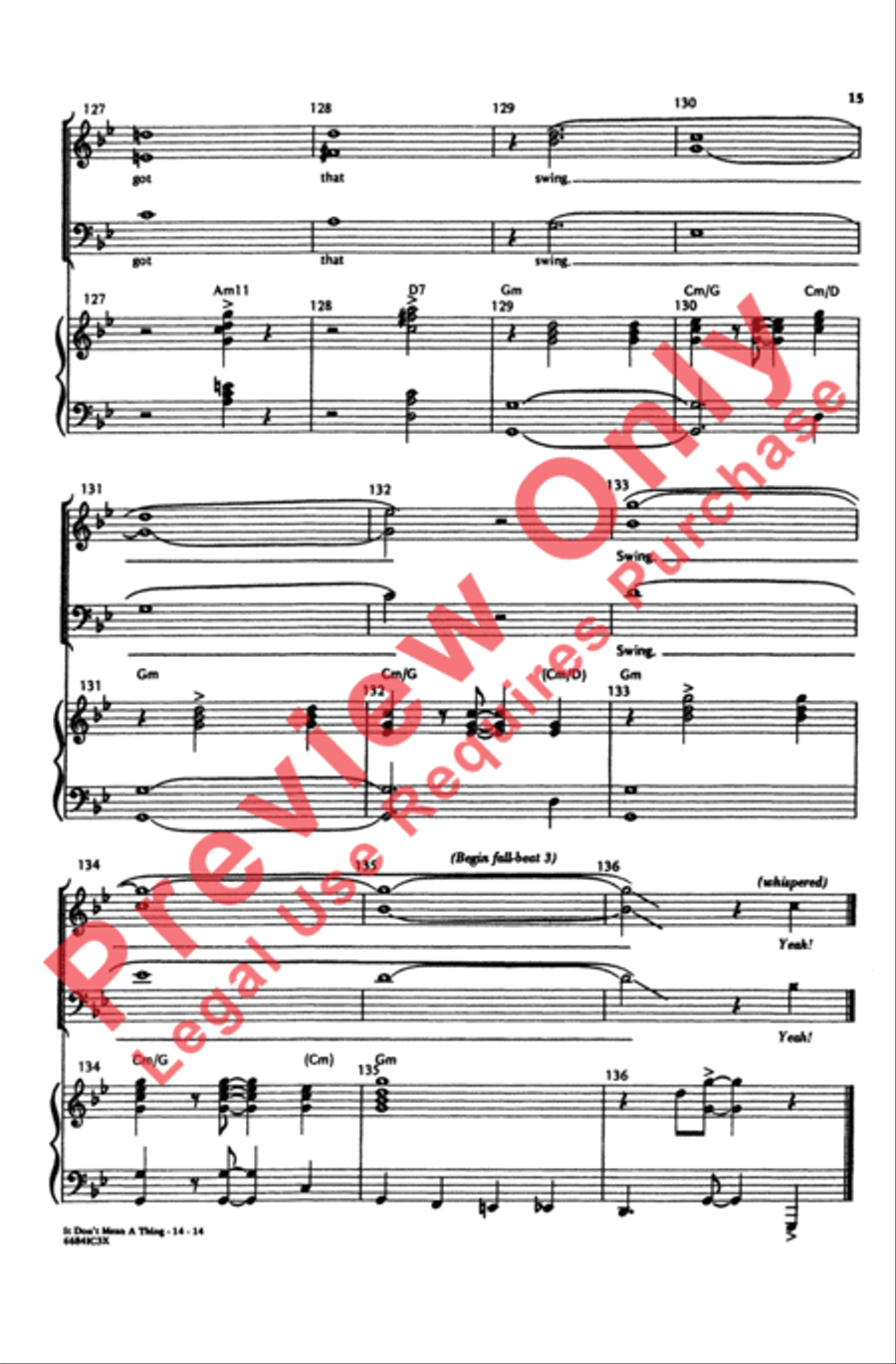 It Don't Mean a Thing (If It Ain't Got That Swing) 3-Part scores gallery preview page 15
