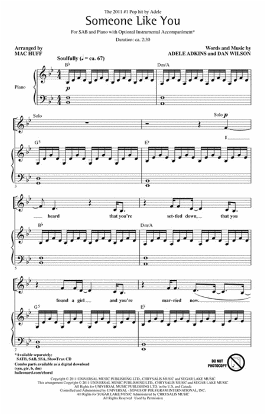 Someone Like You 3-Part scores gallery preview page 2
