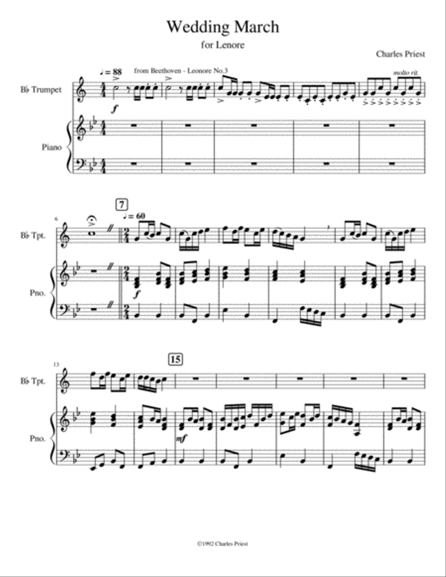 Wedding March Wedding March Trumpet Solo scores gallery preview page 1