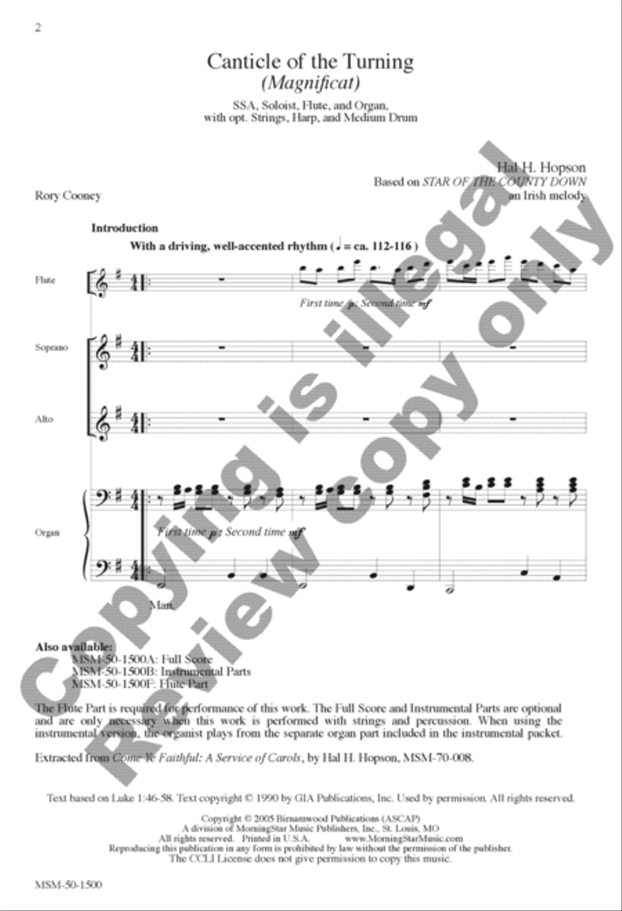 Canticle of the Turning (Magnificat) SSA scores gallery preview page 2