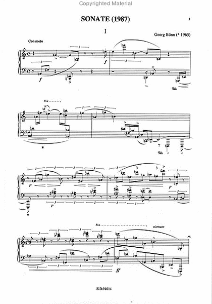 Sonate für Klavier Nr. 1 (1987)