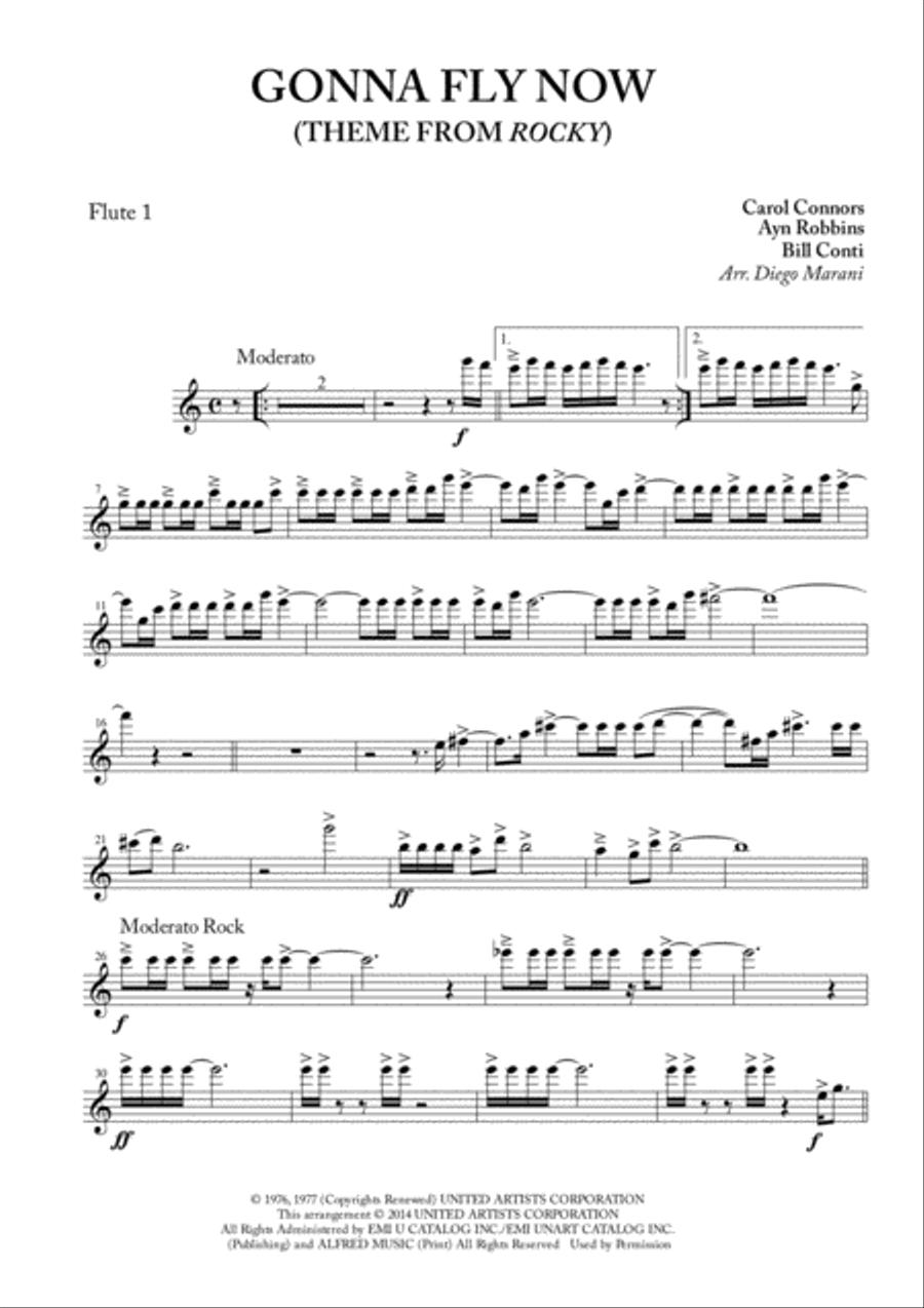 Gonna Fly Now Woodwind Quartet scores gallery preview page 1