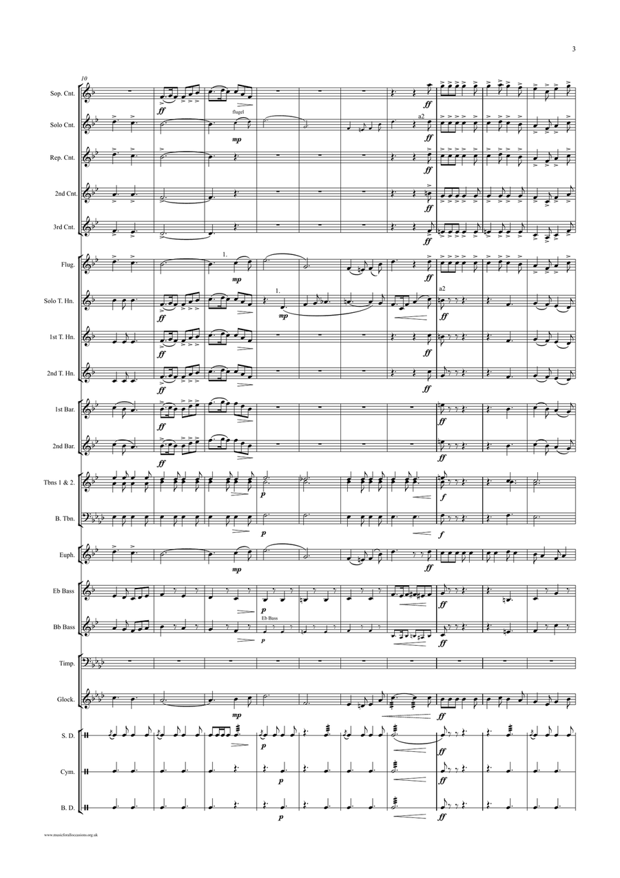 Paddy's Day March for British Brass Band Brass Band scores gallery preview page 3