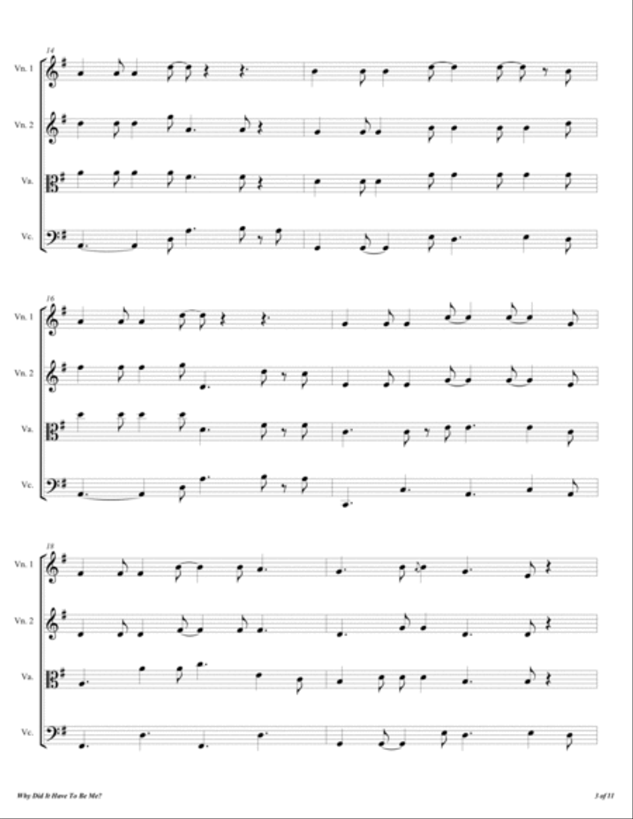 Why Did It Have To Be Me? String Quartet scores gallery preview page 4
