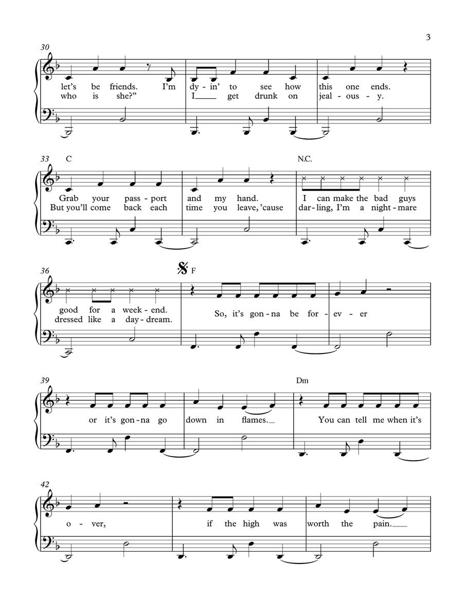 Blank Space Piano, Vocal scores gallery preview page 3