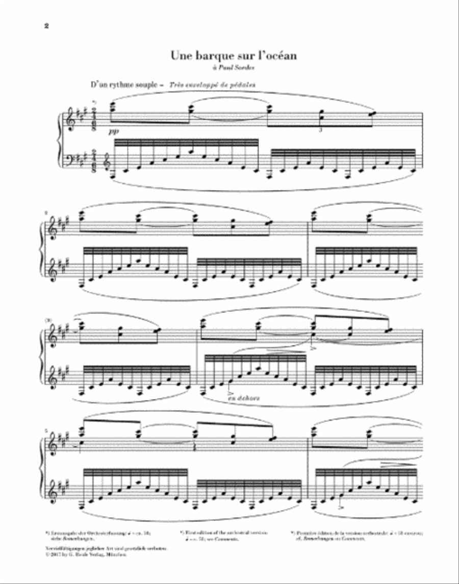 Une barque sur l'océan Piano Solo scores gallery preview page 2