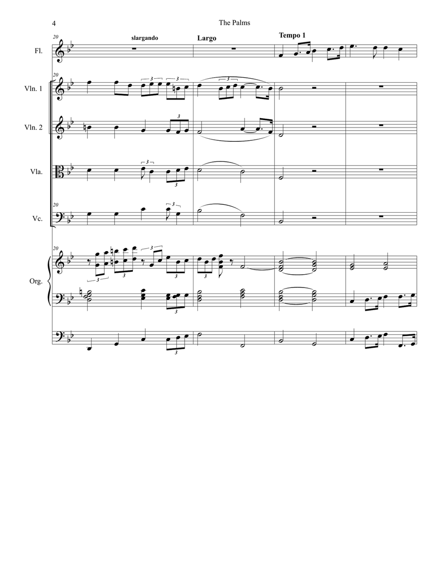 The Palms (String Quartet and Organ) String Quartet scores gallery preview page 4