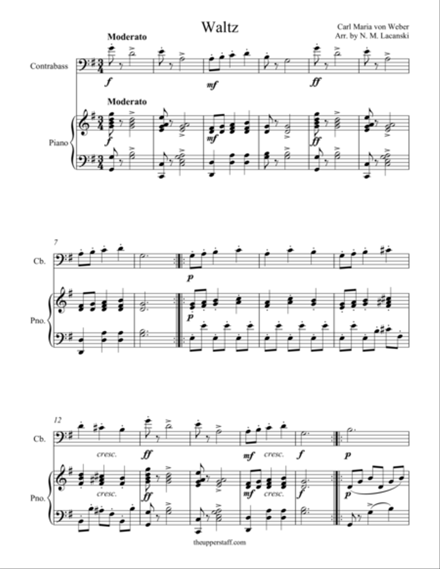 Waltz Double Bass scores gallery preview page 1