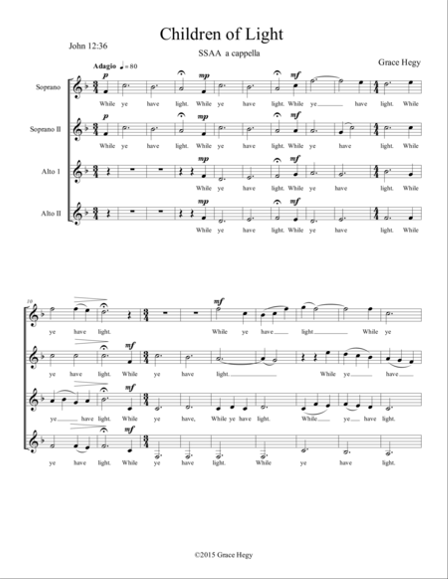 Children of Light SSAA scores gallery preview page 2