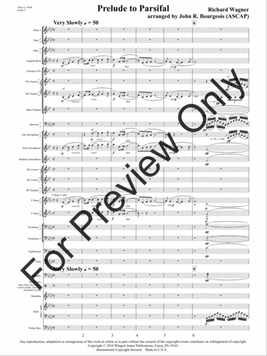 Prelude to Parsifal (Score) Concert Band scores gallery preview page 4
