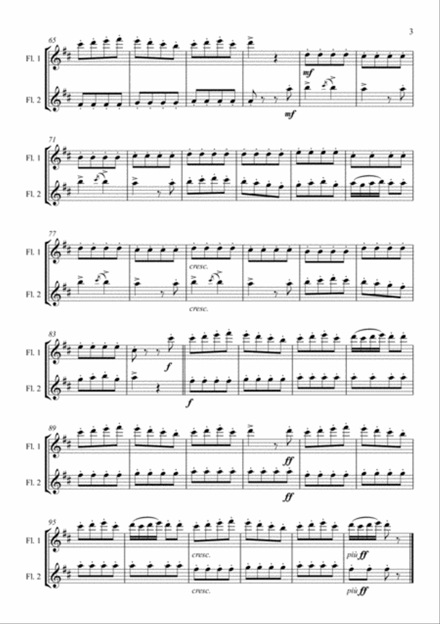 Farandole from L'Arlesienne Suite No. 2 arranged for Flute Duet Flute Duet scores gallery preview page 5
