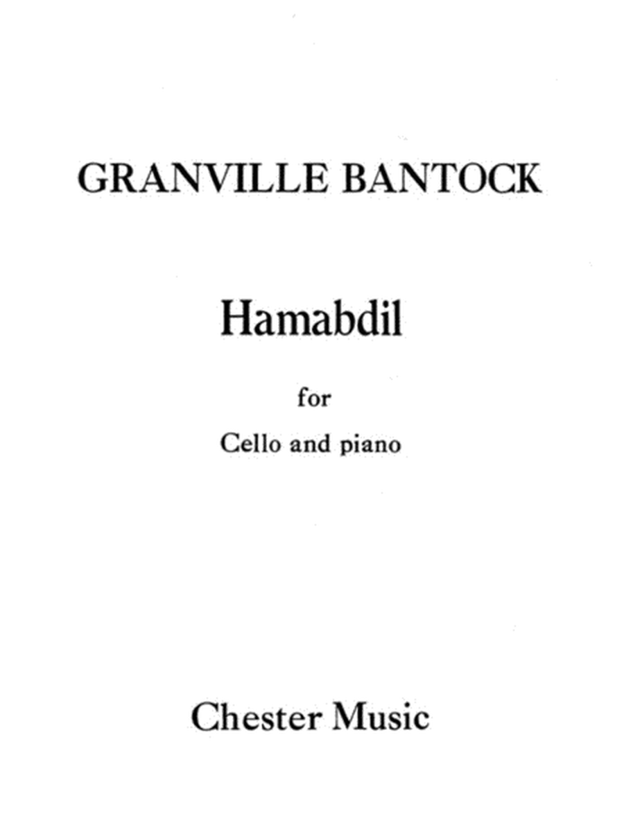 Bantock - Hamabdil For Cello/Piano