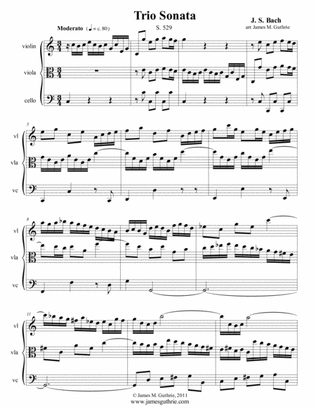Book cover for J. S. Bach: Trio Sonata BWV 529 for String Trio
