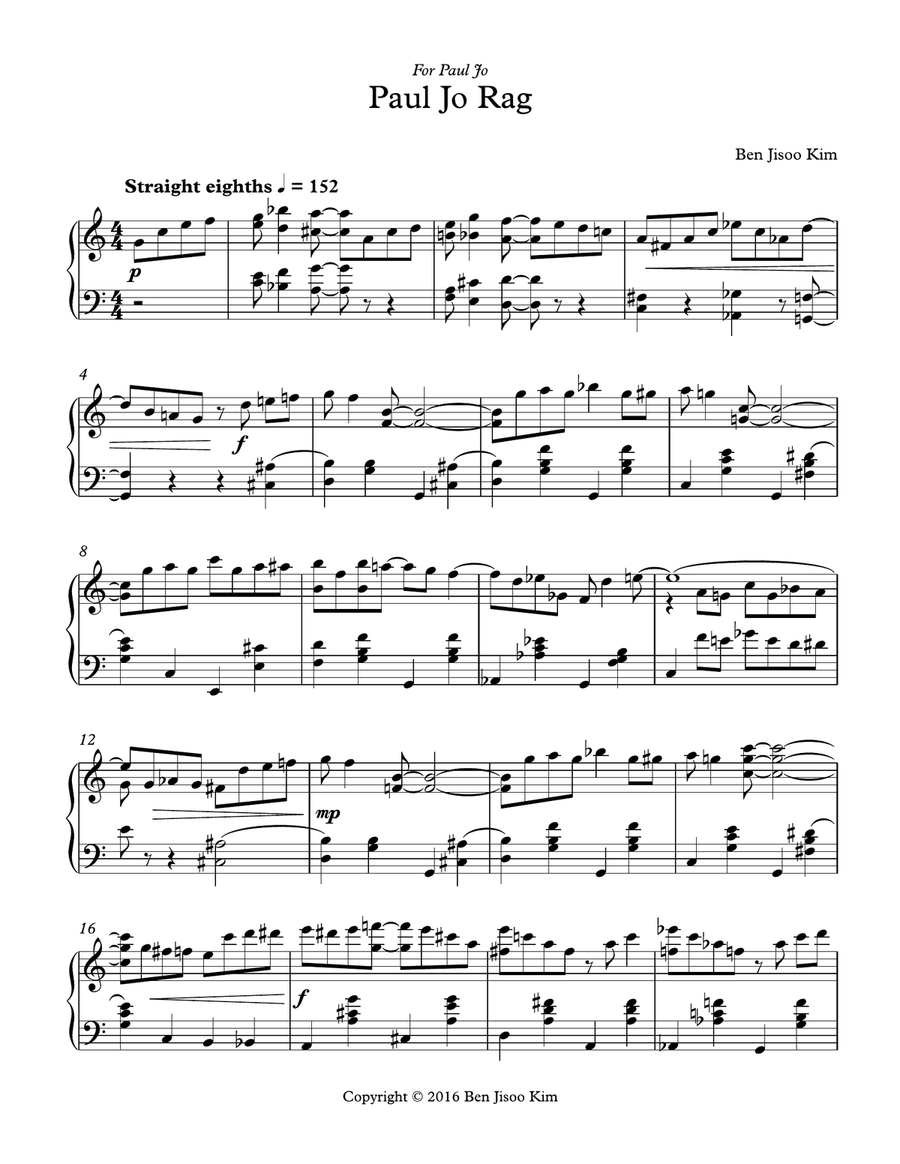 Paul Jo Rag Piano Method scores gallery preview page 1