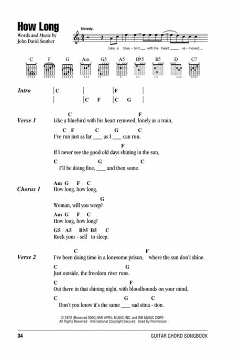 Eagles – Guitar Chord Songbook