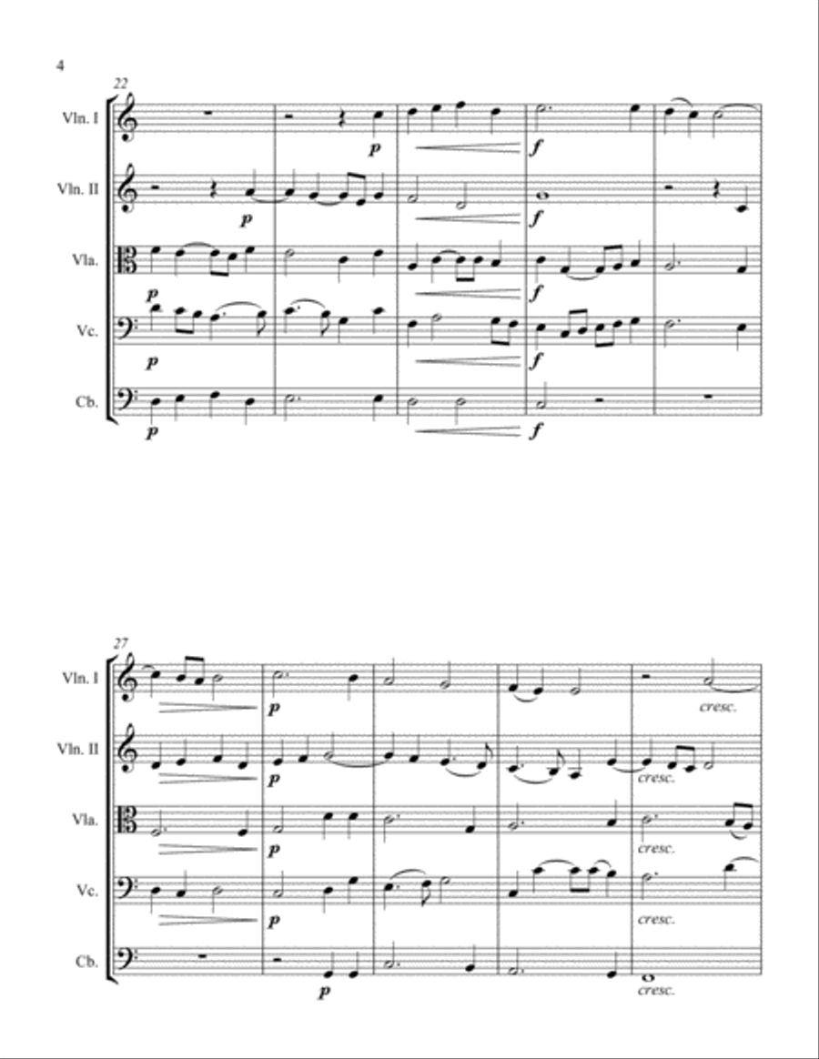 Pavane Lachrimae Antique Novae String Orchestra scores gallery preview page 4