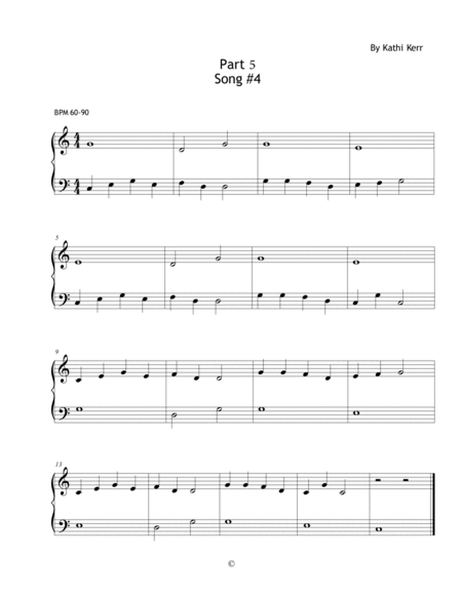 Piano songs in C-G-D-F position
