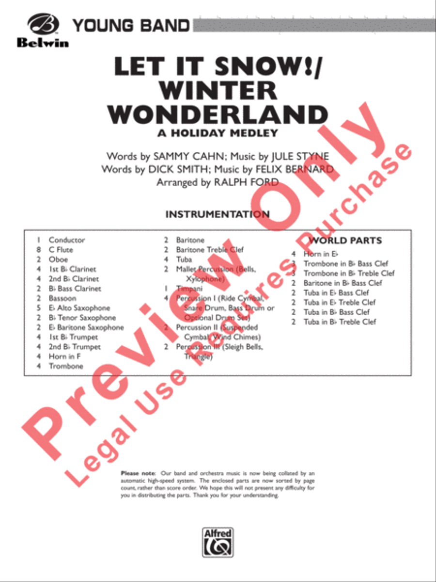Let It Snow! / Winter Wonderland Concert Band scores gallery preview page 2