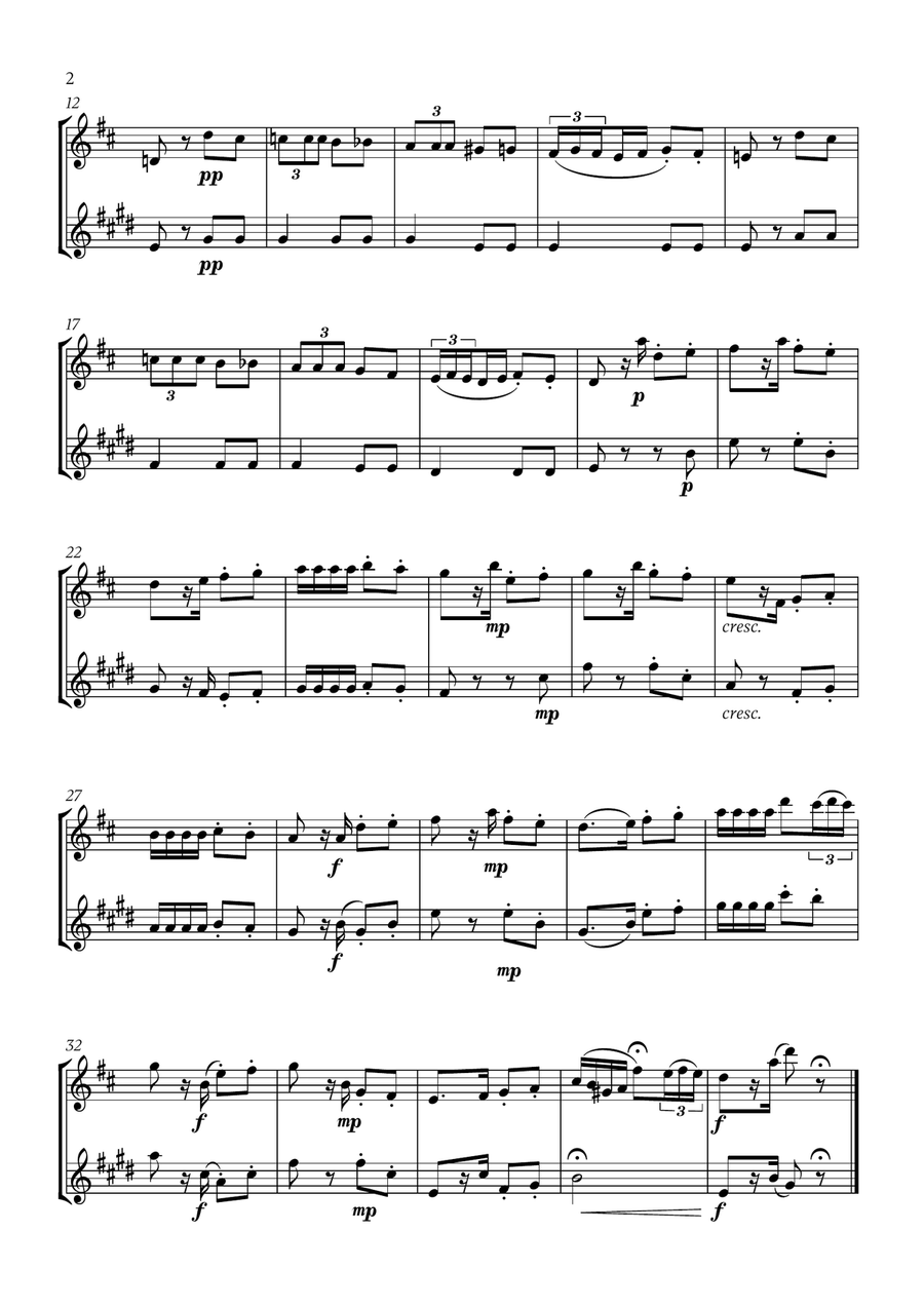 Habanera (from Carmen) (for Flute and Trumpet) Flute scores gallery preview page 2