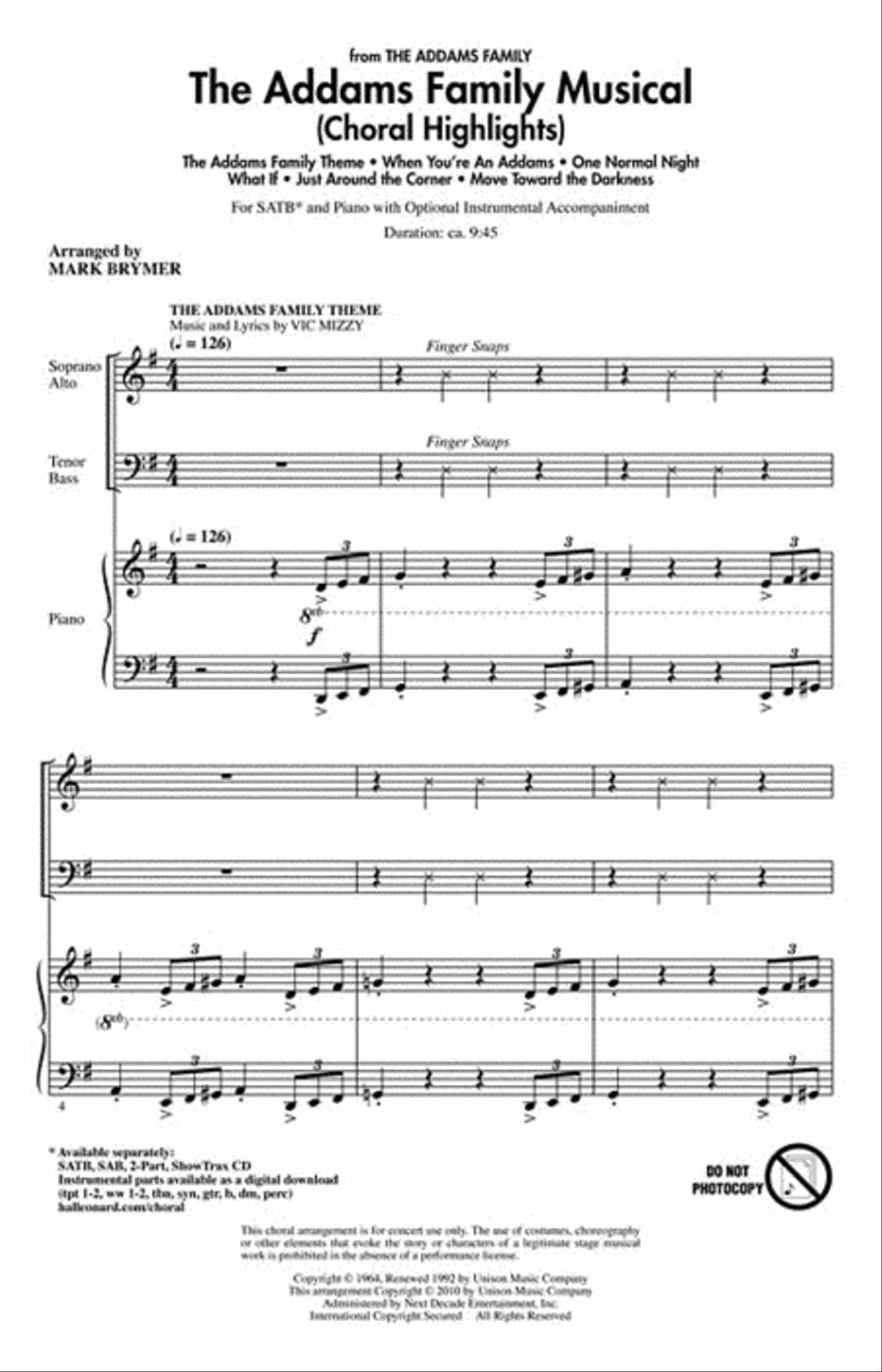 The Addams Family Musical 4-Part scores gallery preview page 2