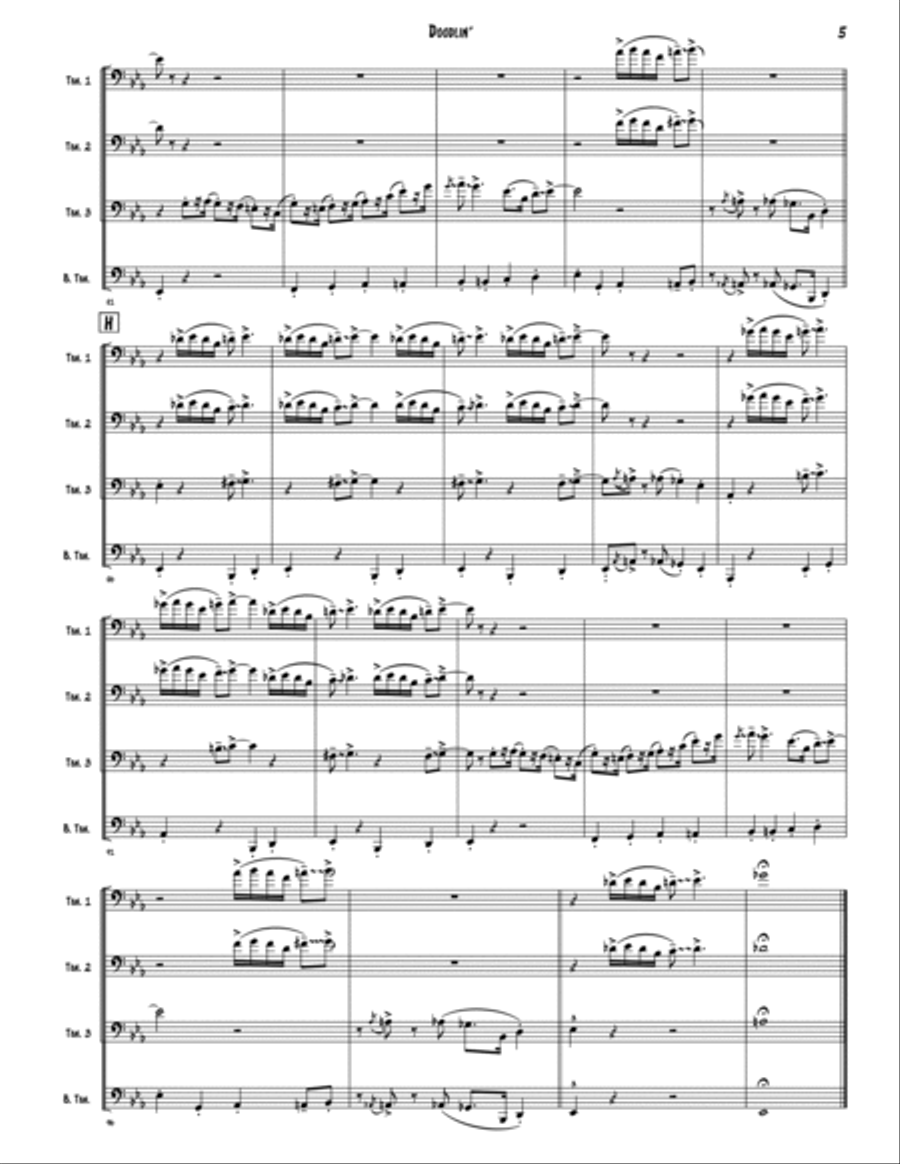 Doodlin' Brass Quartet scores gallery preview page 5