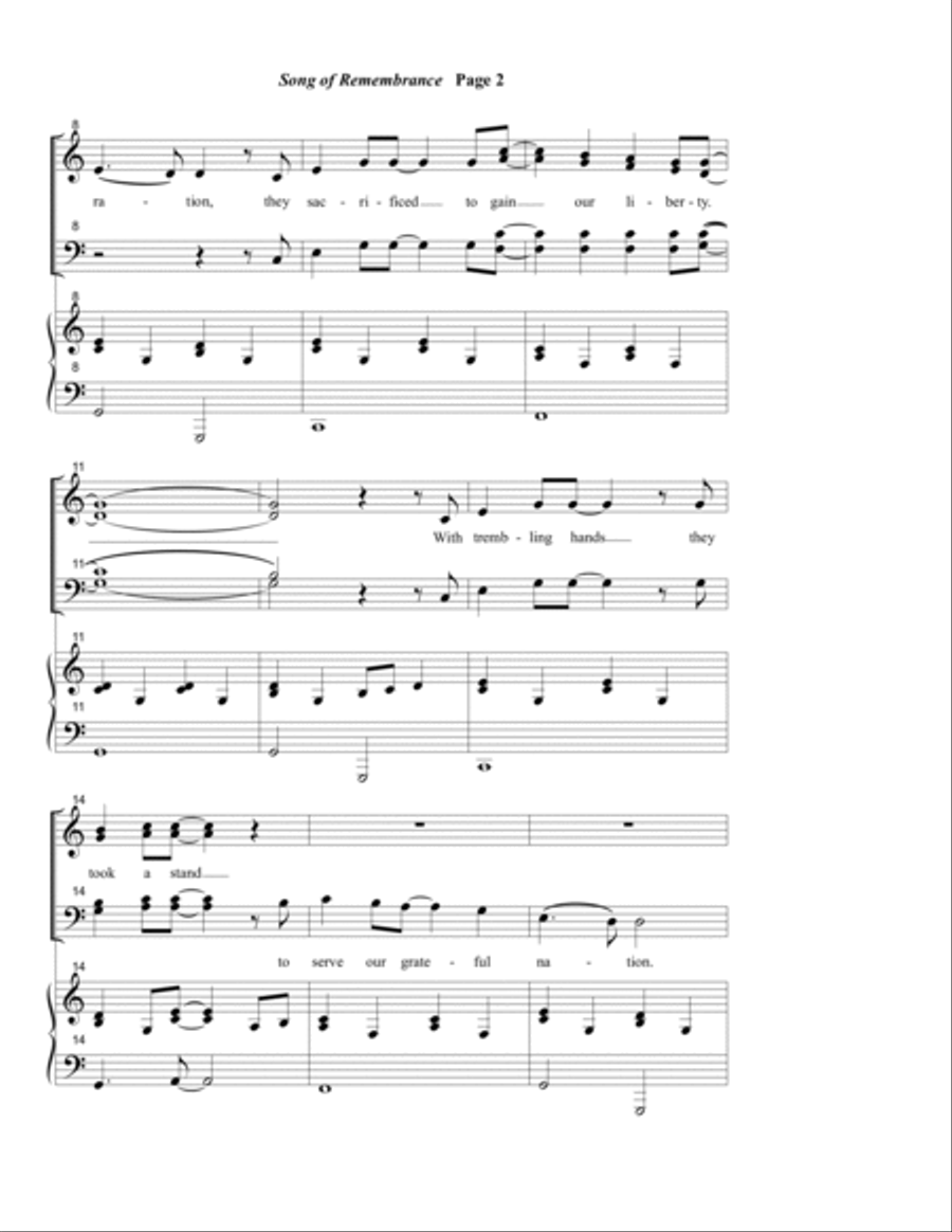 Song of Remembrance (SATB) Divisi scores gallery preview page 3