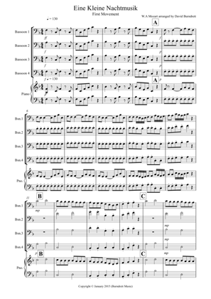 Book cover for Eine Kleine (1st movement) for Bassoon Quartet
