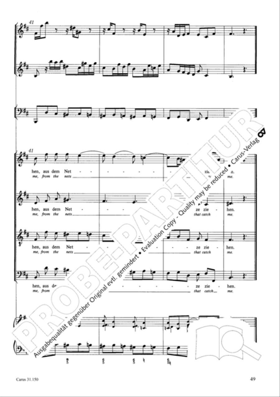O my Lord, I long for thee (Nach dir, Herr, verlanget mich) 4-Part scores gallery preview page 52