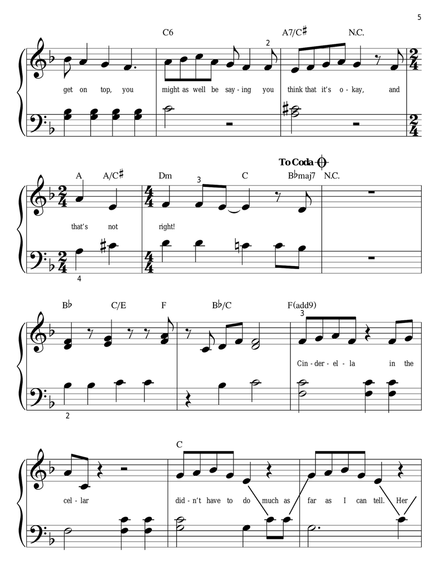 Naughty Easy Piano scores gallery preview page 5