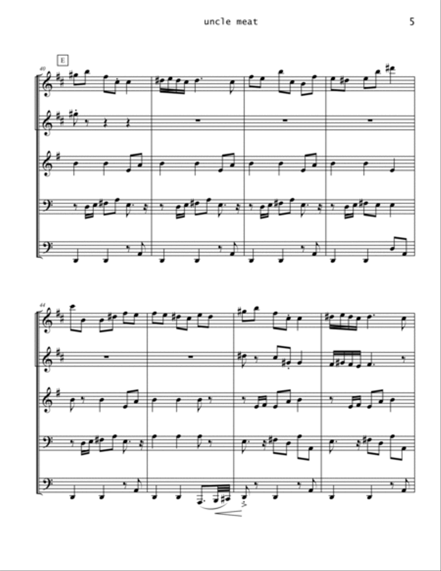 Uncle Meat Brass Ensemble scores gallery preview page 5