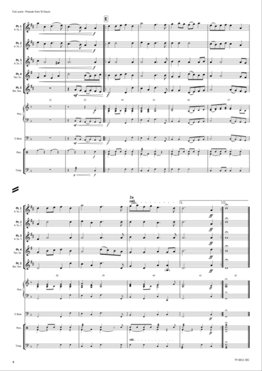 Prelude from Te Deum Woodwind Ensemble scores gallery preview page 5