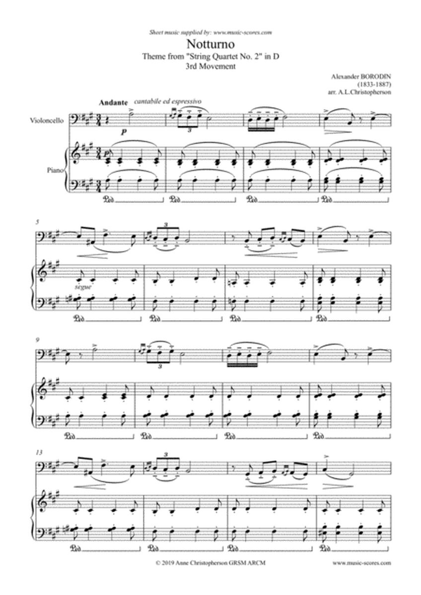 Notturno from Quartet No. 2: Trio - Cello & Piano image number null