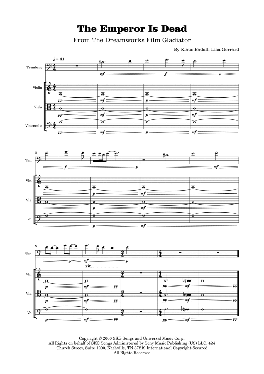 The Emperor Is Dead Trombone Solo scores gallery preview page 1