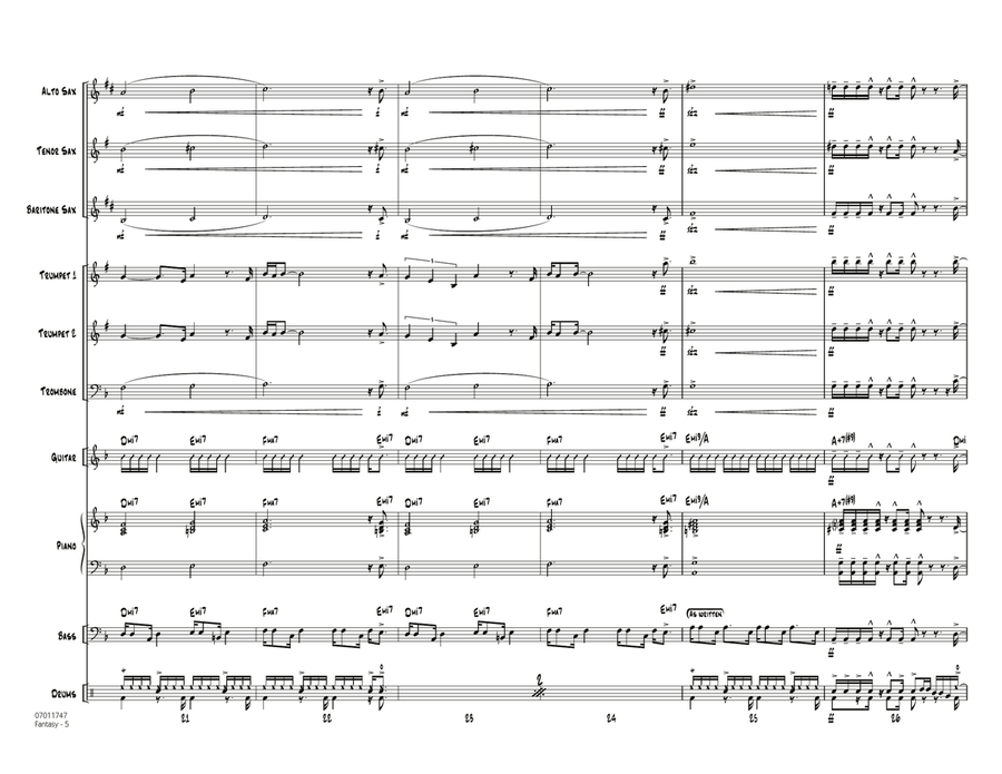 Fantasy - Conductor Score (Full Score) Jazz Ensemble scores gallery preview page 5