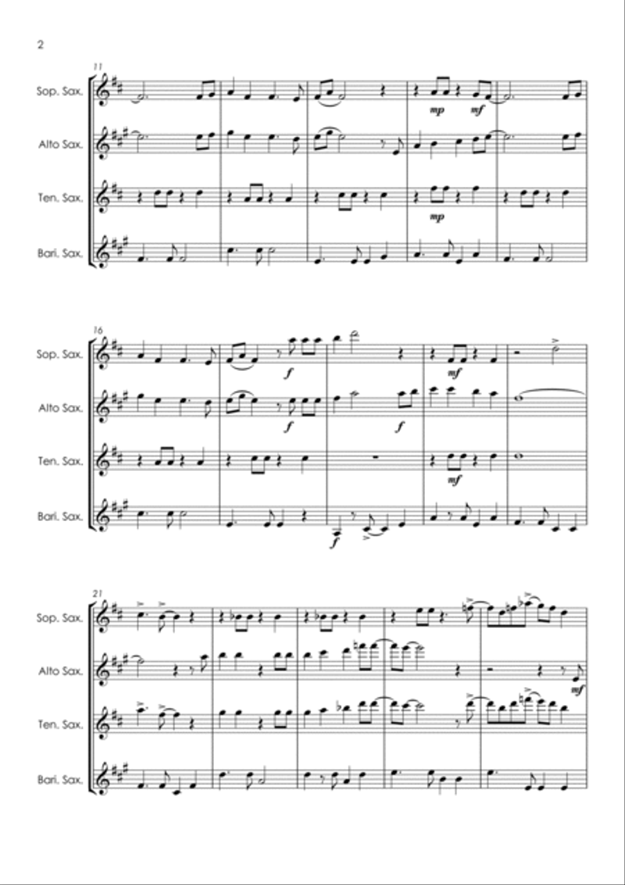 She Loves You Saxophone Quartet scores gallery preview page 6