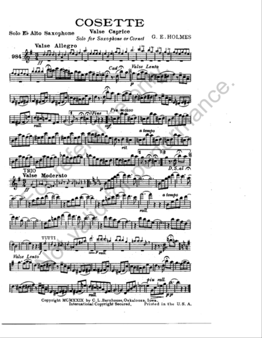 Cosette Cosette Alto Saxophone scores gallery preview page 2