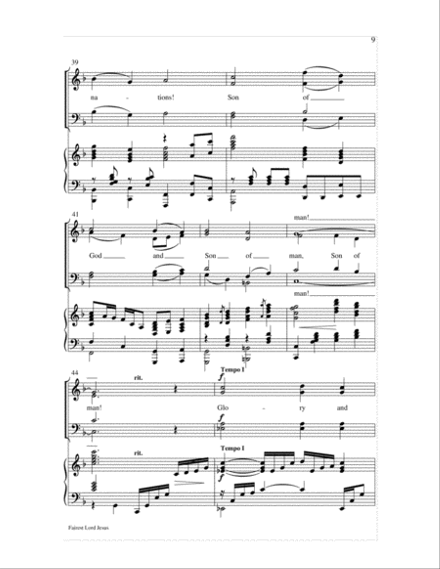 Fairest Lord Jesus 4-Part scores gallery preview page 9