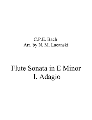 Book cover for Sonata in E Minor for Flute and String Quartet I. Adagio
