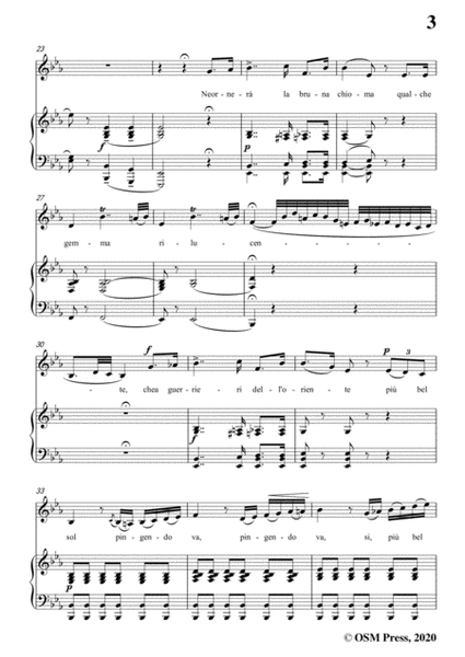 Donizetti-Ne ornera la bruna chioma,in E flat Major,for Voice and Piano