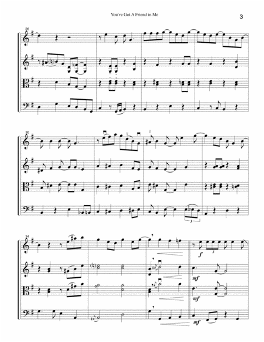 You've Got A Friend In Me String Quartet scores gallery preview page 3