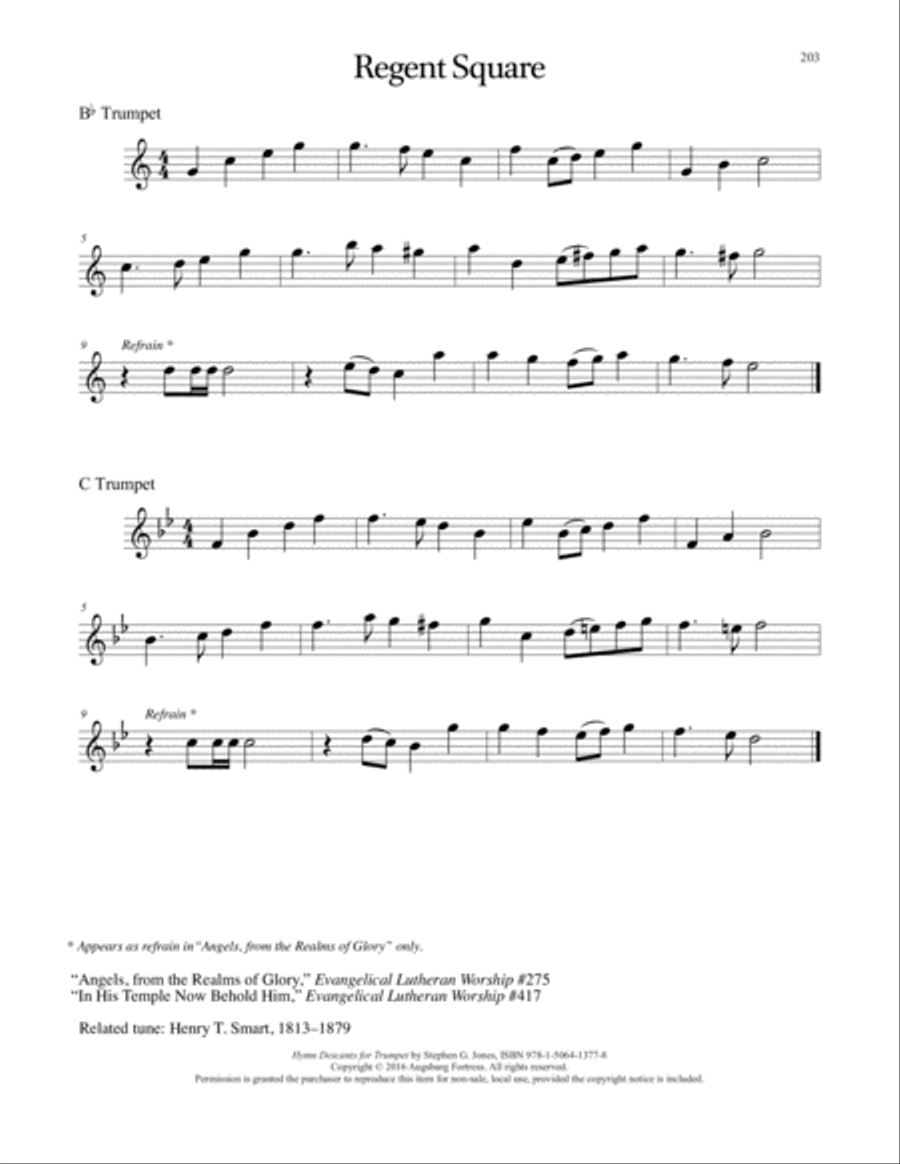 Hymn Descants for Trumpet C Trumpet scores gallery preview page 204