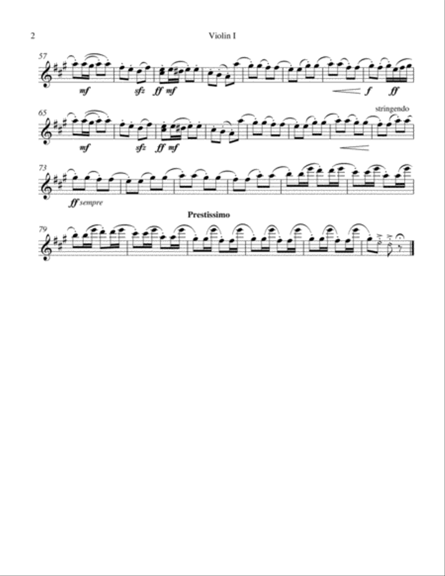 Russian Dance (Trepak) String Quartet scores gallery preview page 2