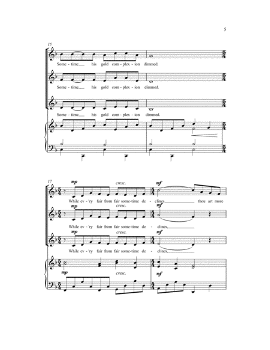 Shall I Compare Thee to a Summer's Day SSA scores gallery preview page 5