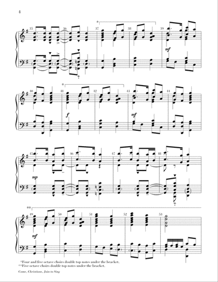 Come, Christians, Join to Sing Handbell Choir scores gallery preview page 4